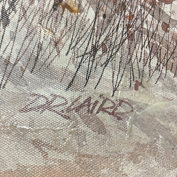 Rare D.R. Laird Limited Edition Canvas Print Preparations Christmas Tree - Picture 2 of 12